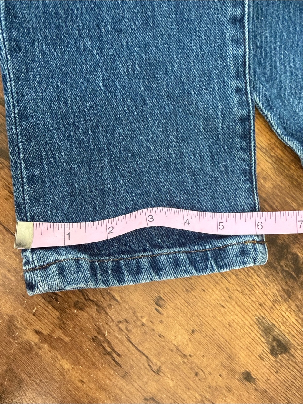 Frame High-Rise Straight Leg Jeans in Classic Blue - Picture 10 of 10